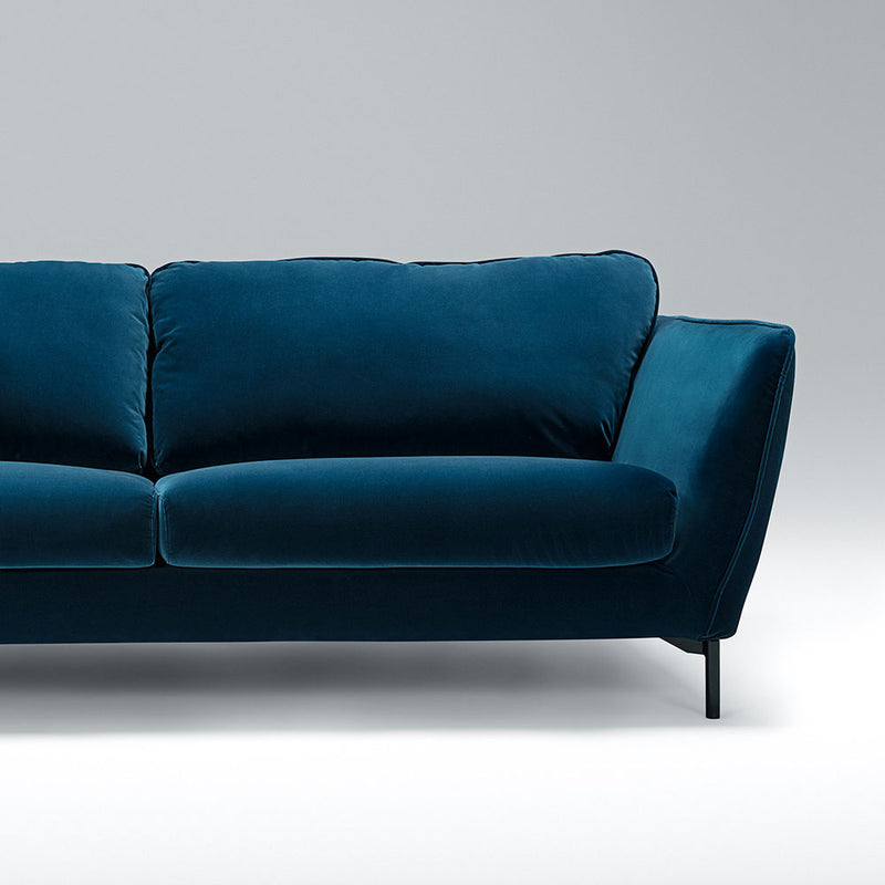 stella sofa black metal leg, lario fabic-blue.