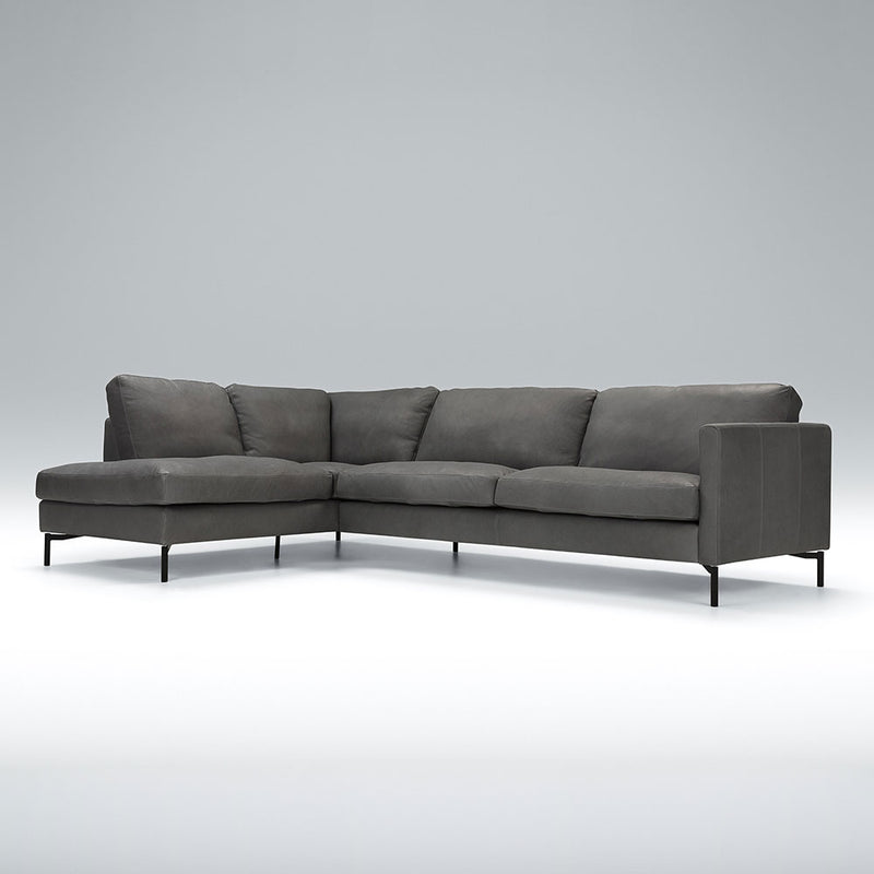 anders left corner sofa with black floating leg option.